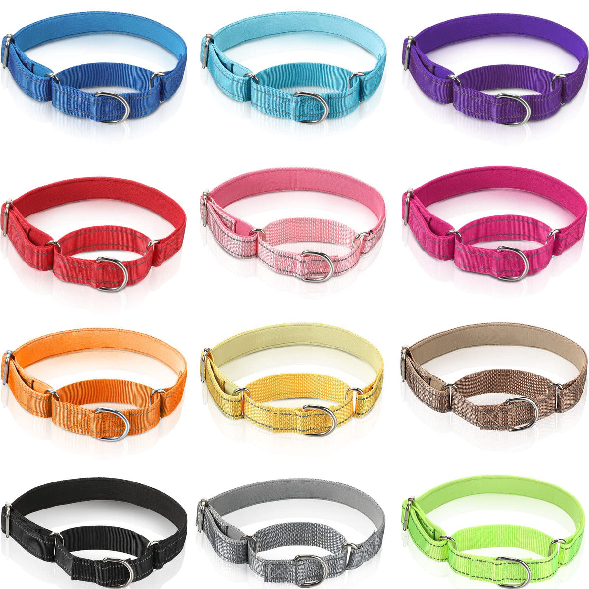 Cunno martingale collar pack with 12 color choices for medium dogs.