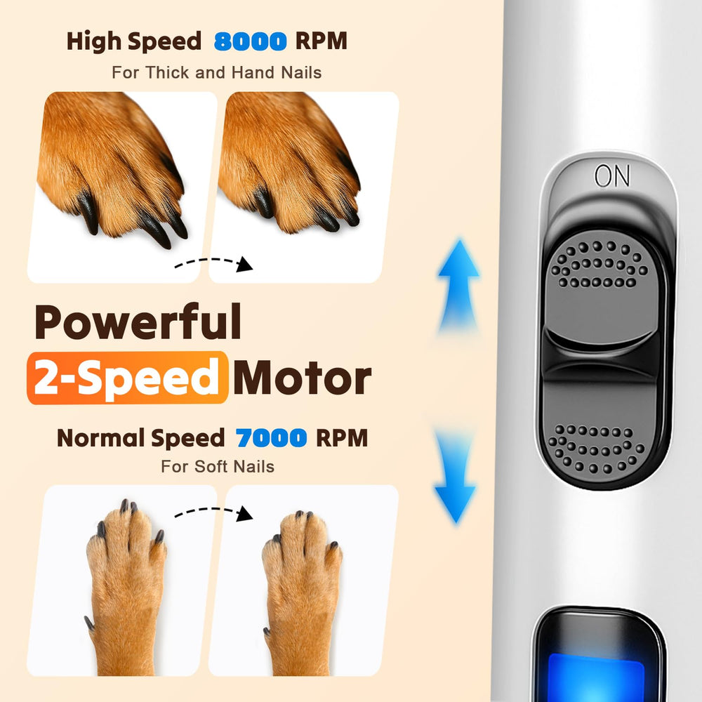 Cupofpet adjustable speed for gentle or efficient nail care