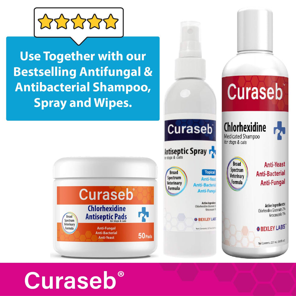Curaseb hydrocortisone spray made in the USA label on the bottle.