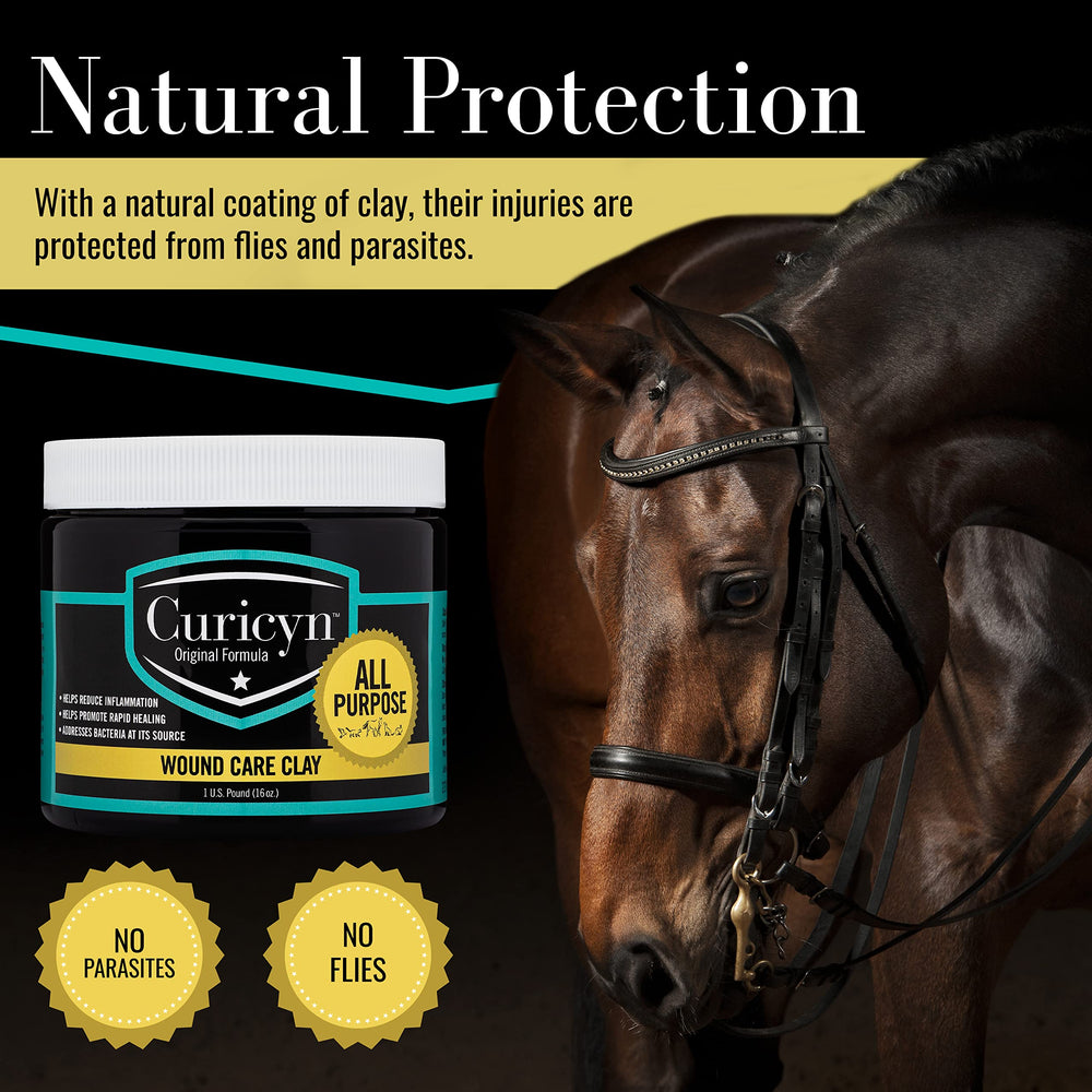 Curicyn natural ingredients Bentonite clay aloe for gentle wound support.