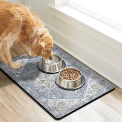 Cuslnox dog food mat anti-skid back prevents sliding during meals.