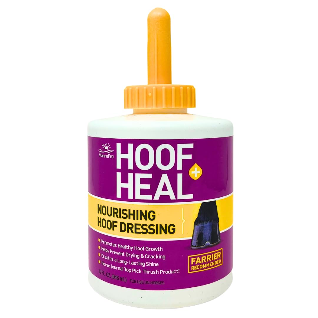 Cut-Heal Hoof Heal Dressing bottle closeup showing deep conditioning for hoof walls