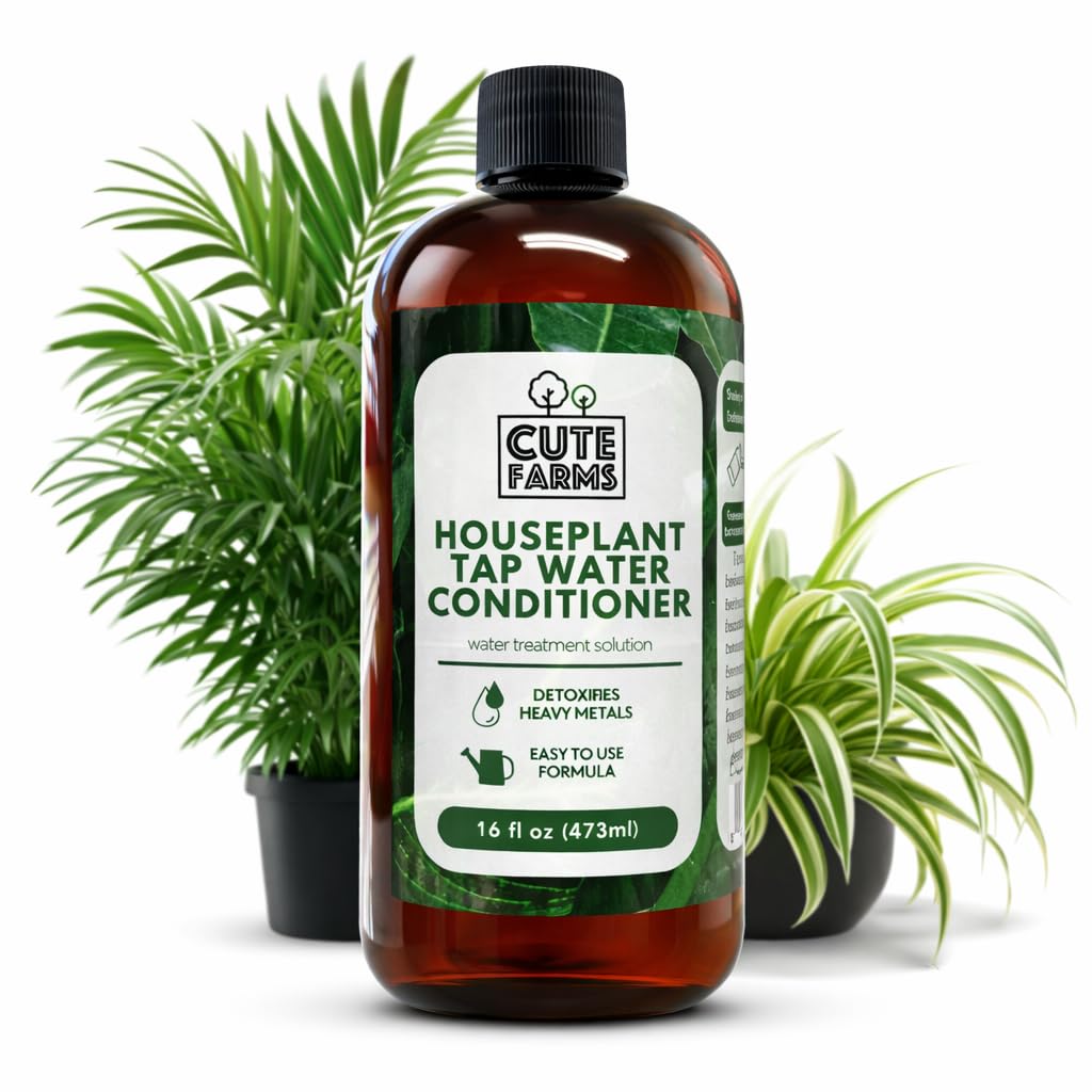 Cute Farms Tap Water Conditioner bottle ready to improve plant water quality