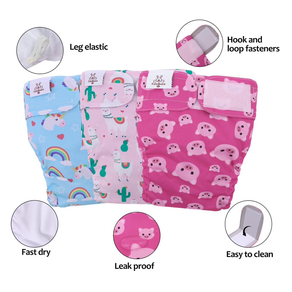 CuteBone Adjustable leg elastics ensure a secure, snug fit for most dogs.