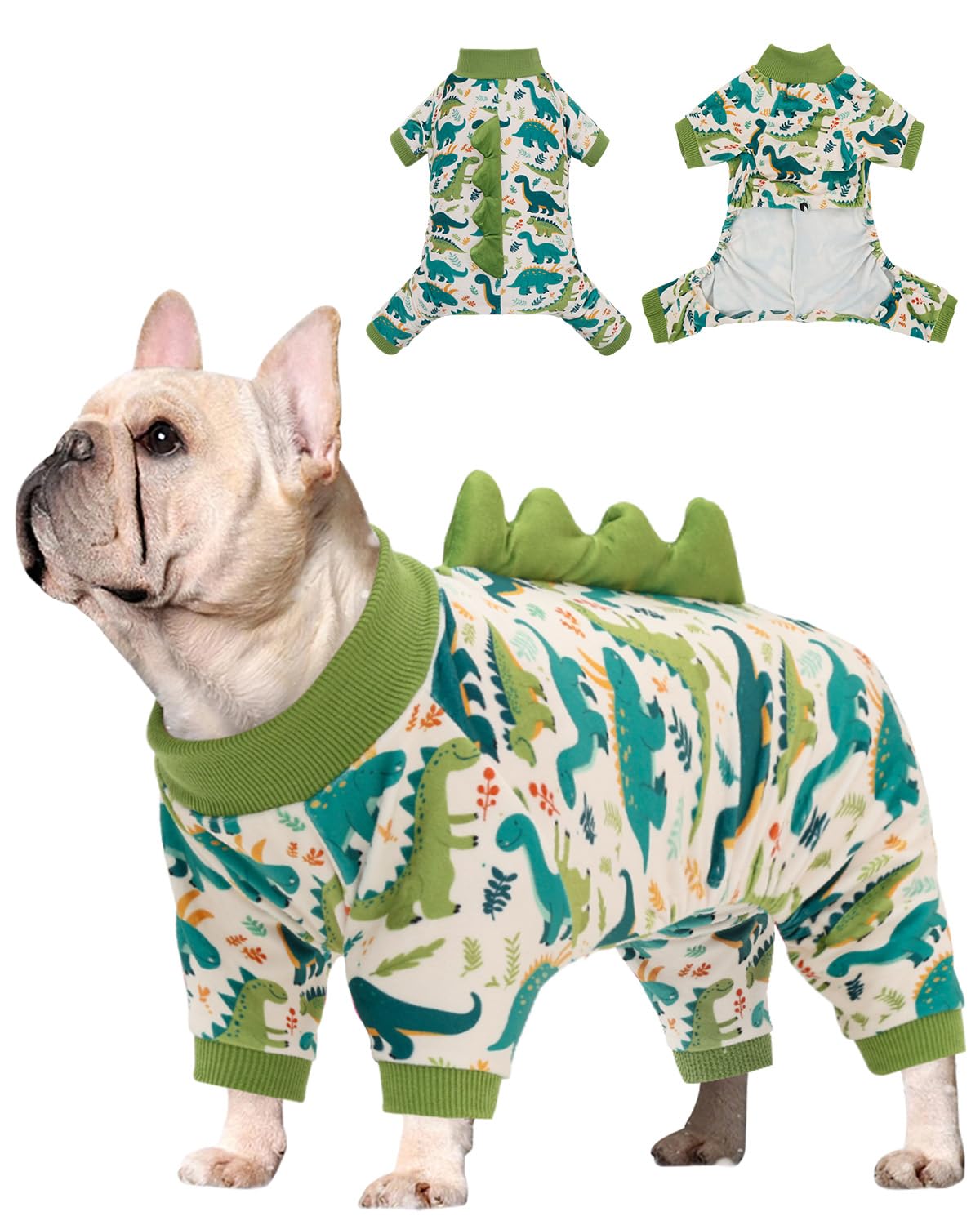 CuteBone dinosaur costume dog pajamas with a soft, stretchable fit for daily comfort.
