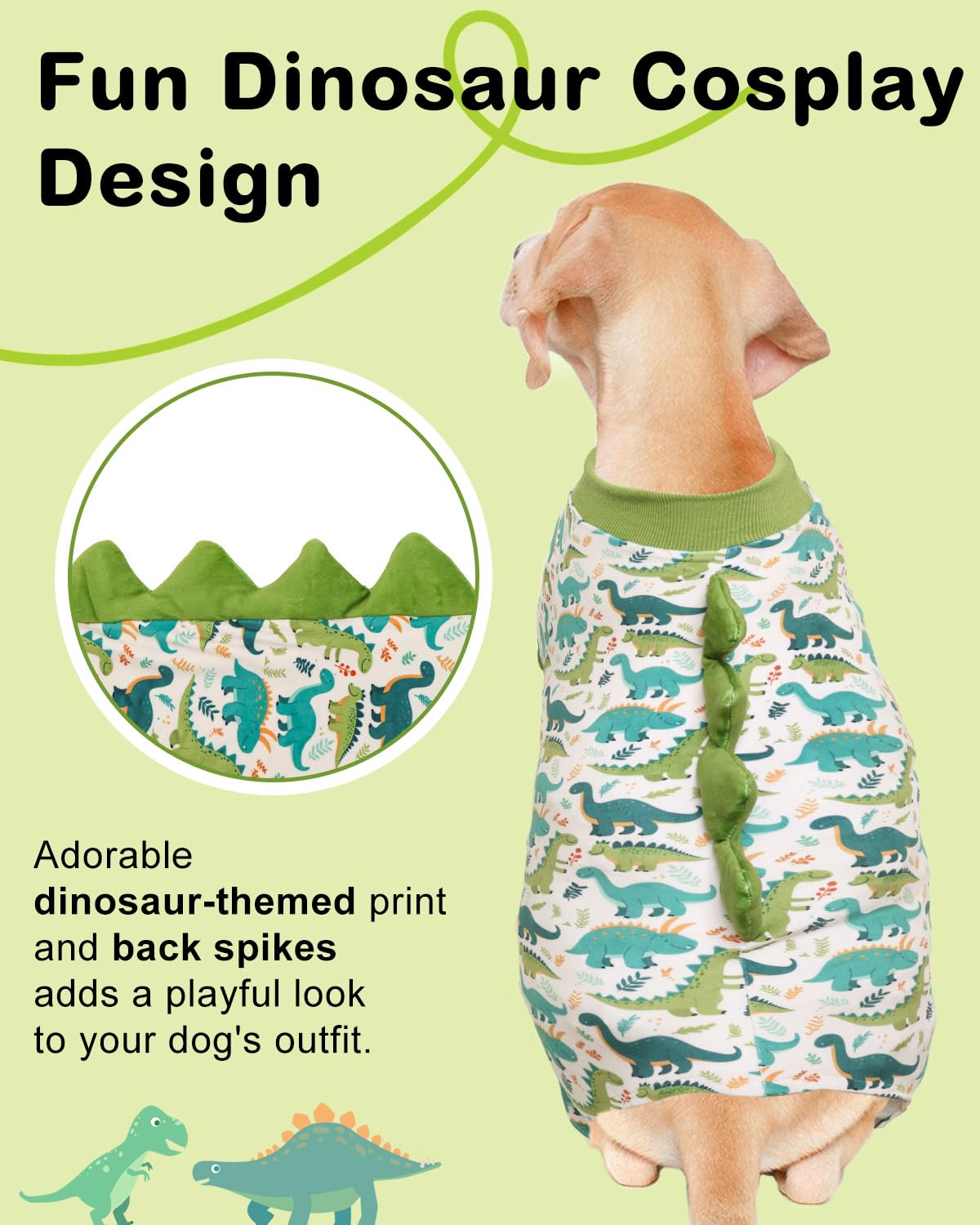 CuteBone dinosaur pajamas back horns design adds playful look during photoshoots.