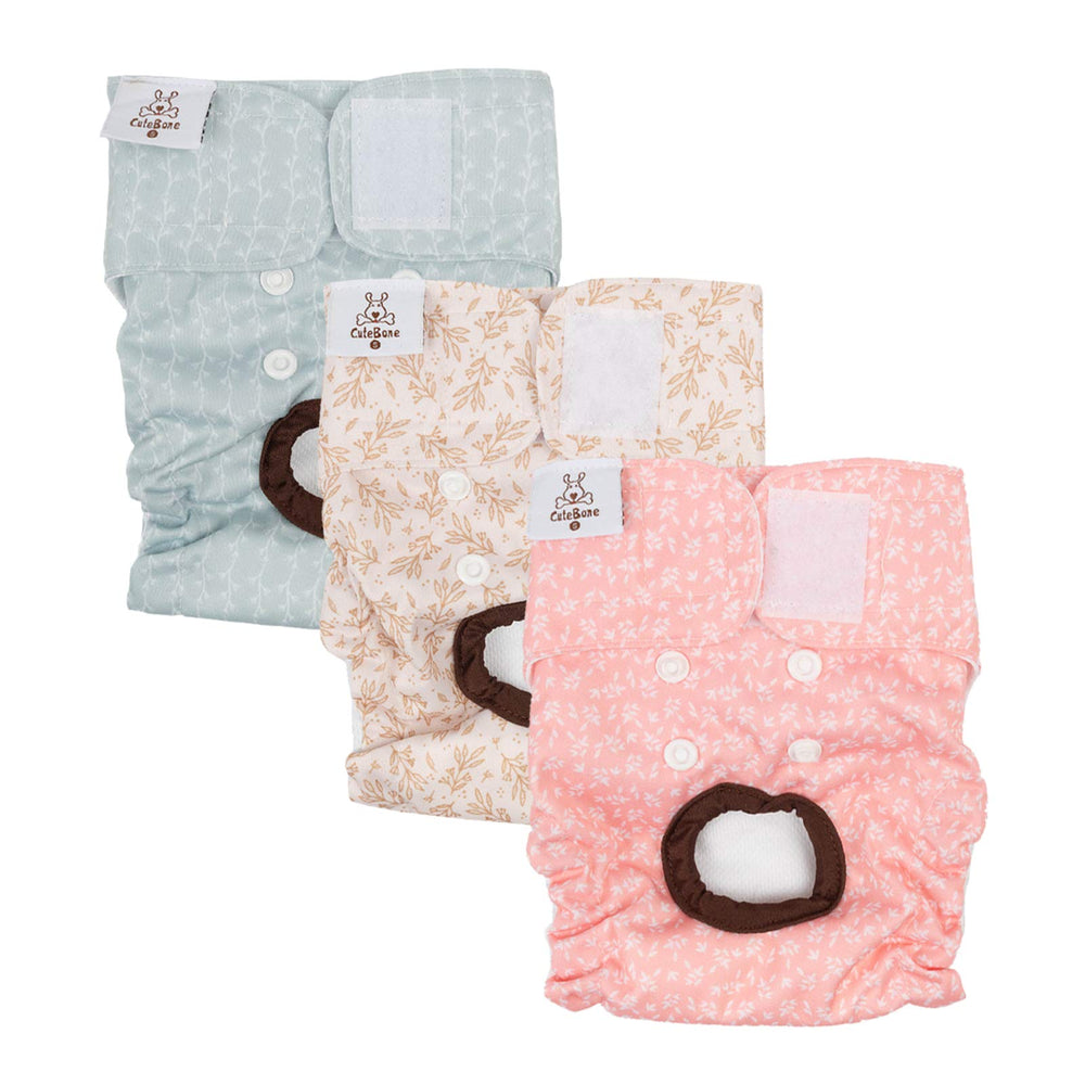 CuteBone diaper shows adjustable leg elastics for secure and comfortable fit.