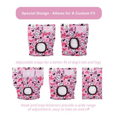 Back snaps on CuteBone diaper adjust tail hole and length for a precise fit.