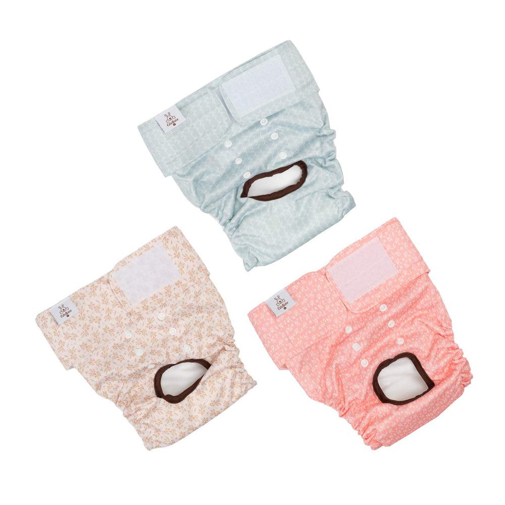 CuteBone dog diapers pack opened, showcasing the reusable 3-pack for easy decision