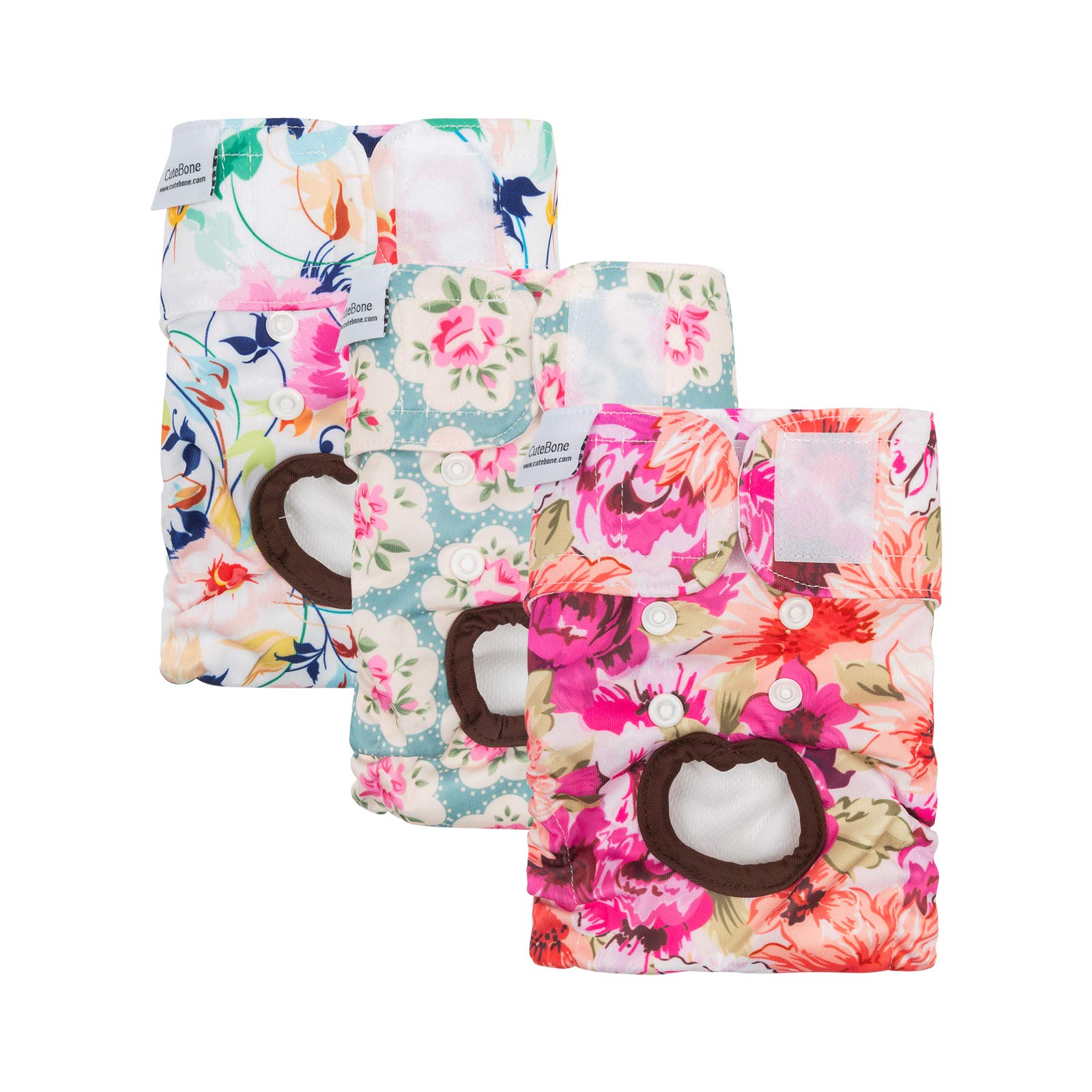 CuteBone diaper showing sewn-in absorbent pad for moisture control