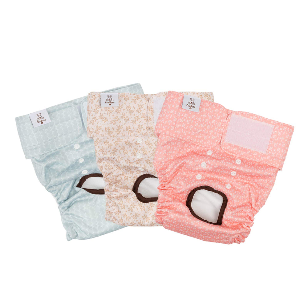CuteBone dog diapers with adjustable snaps offer a customizable, secure fit