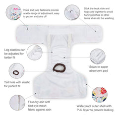 CuteBone tail hole snaps allow customize fit for wagging tails