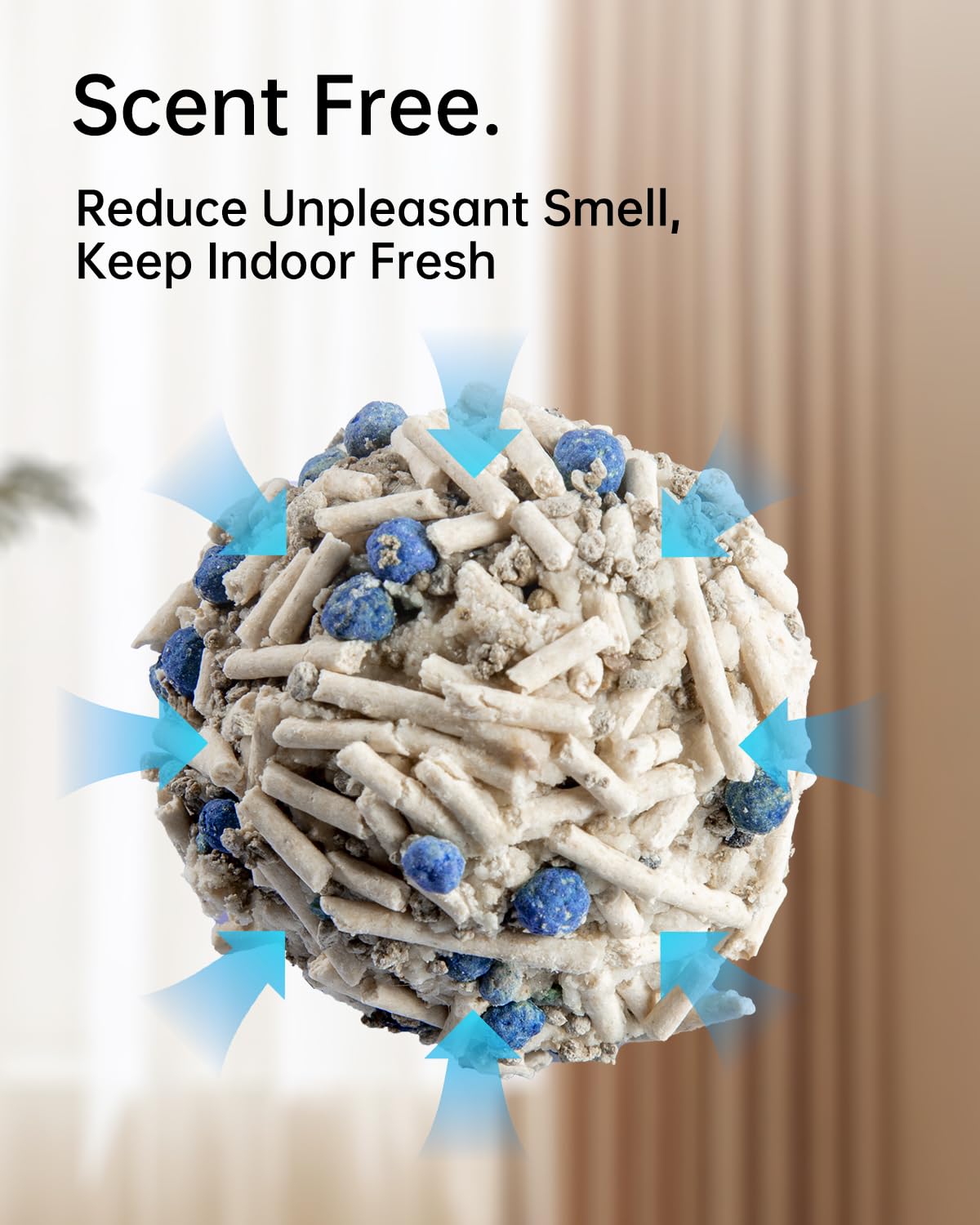 Cutepol dust-free litter keeps air clean during pouring and maintenance.