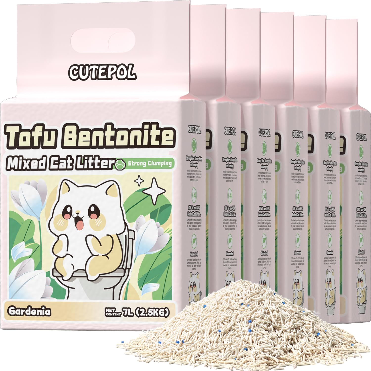Cutepol mixed 4-in-1 litter delivers rapid clumping and easy cleanup.