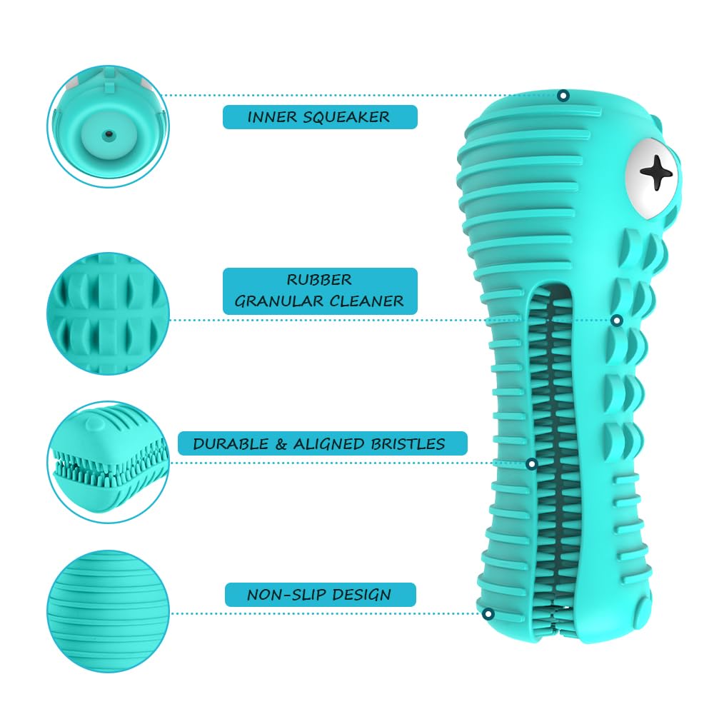 Cutiful Gator dog toy features bristles for light teeth cleaning as dogs chew.