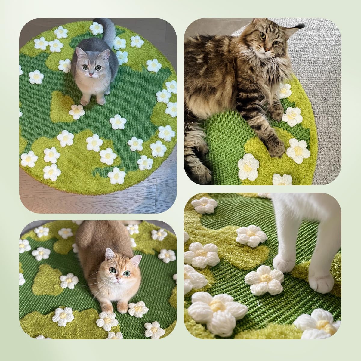 Cuvjinv green moss floral design scratcher adds style while protecting furniture.