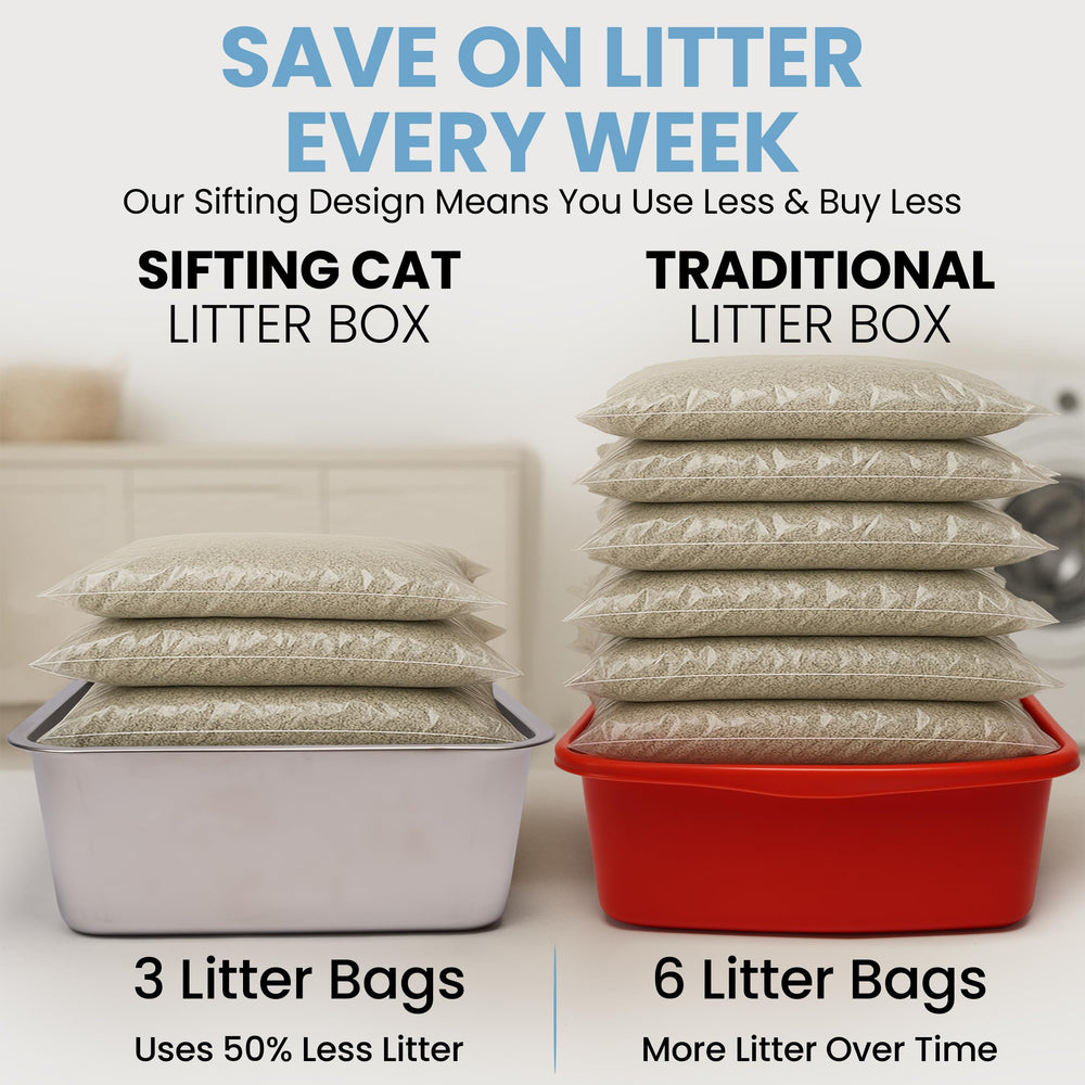 CVG GOODS XL interior with sifting tray for quick waste separation.