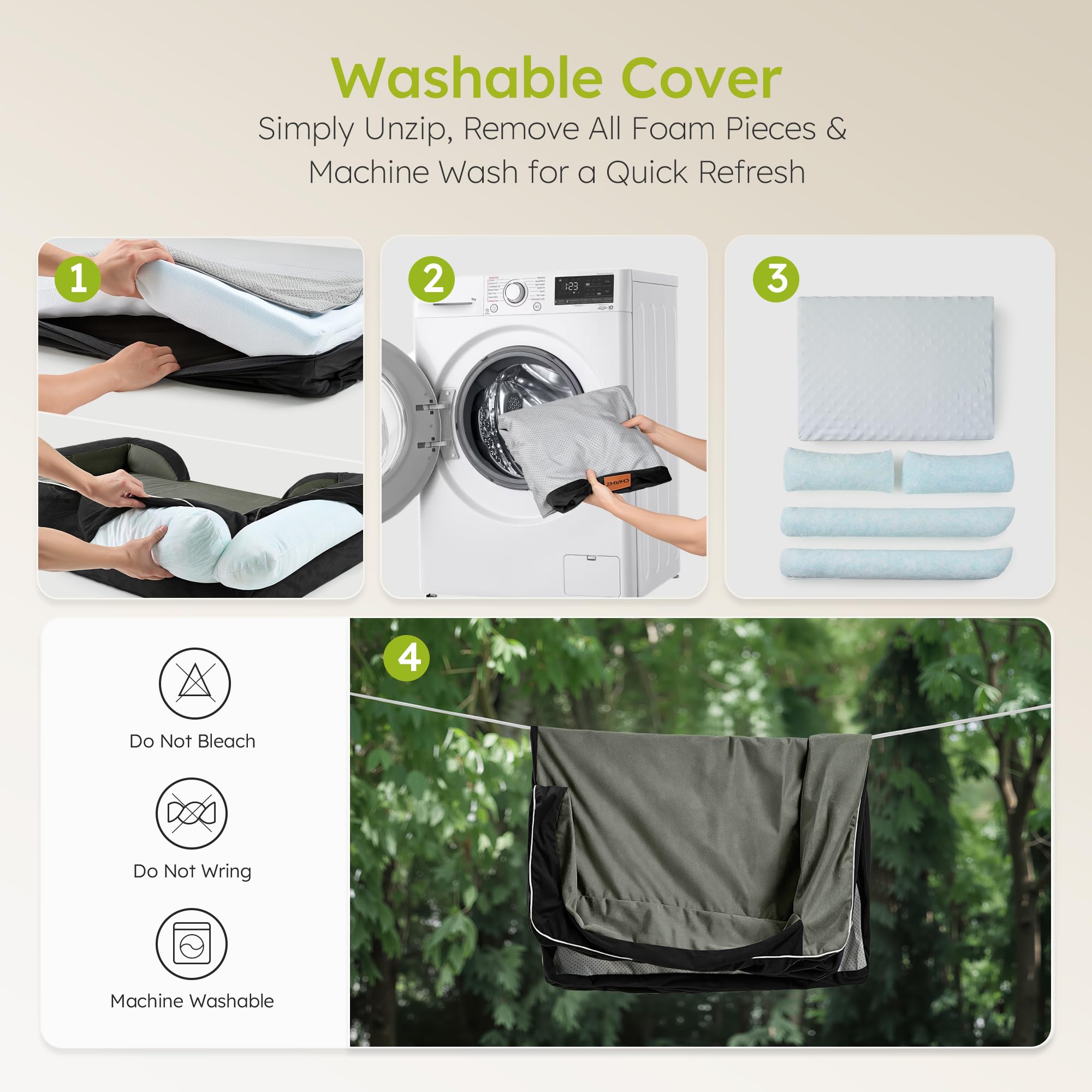 CWAWZ black dog bed exterior blends with living spaces