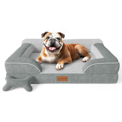 CWAWZ large orthopedic dog bed with plush 3" foam for joints and comfort
