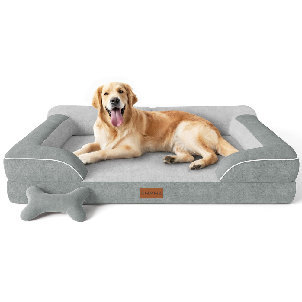 CWAWZ extra-large dog bed with orthopedic foam supports joints during rest.