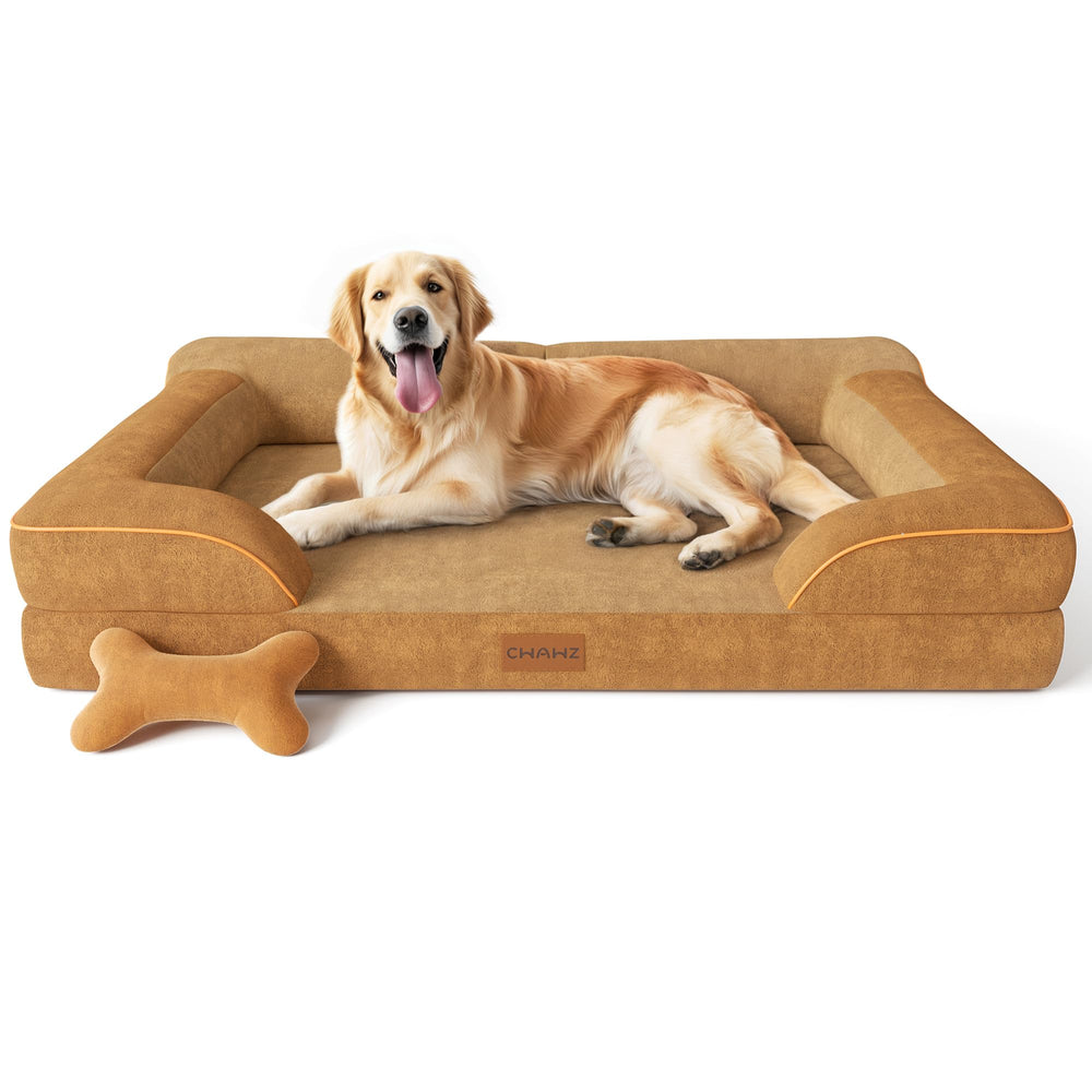 CWAWZ extra-large dog bed with orthopedic foam supports joints for restful sleep.