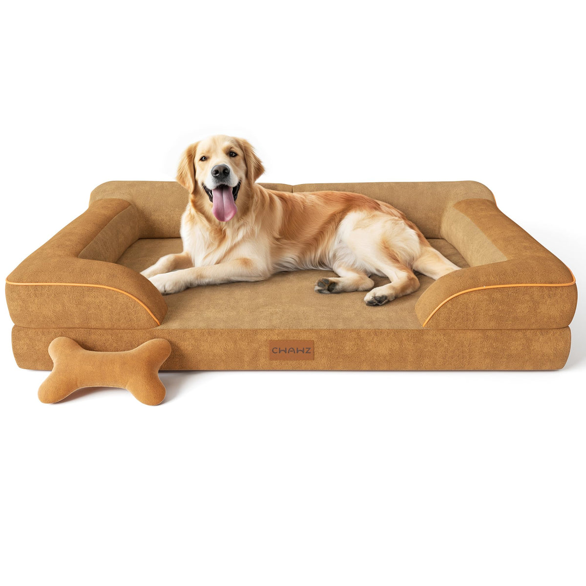 CWAWZ extra-large dog bed with orthopedic foam supports joints for restful sleep.