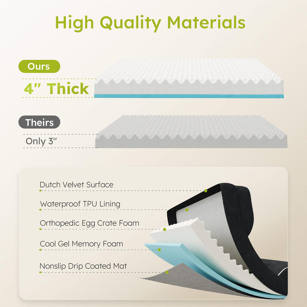  Waterproof lining protects foam inside CWAWZ Jumbo Bed