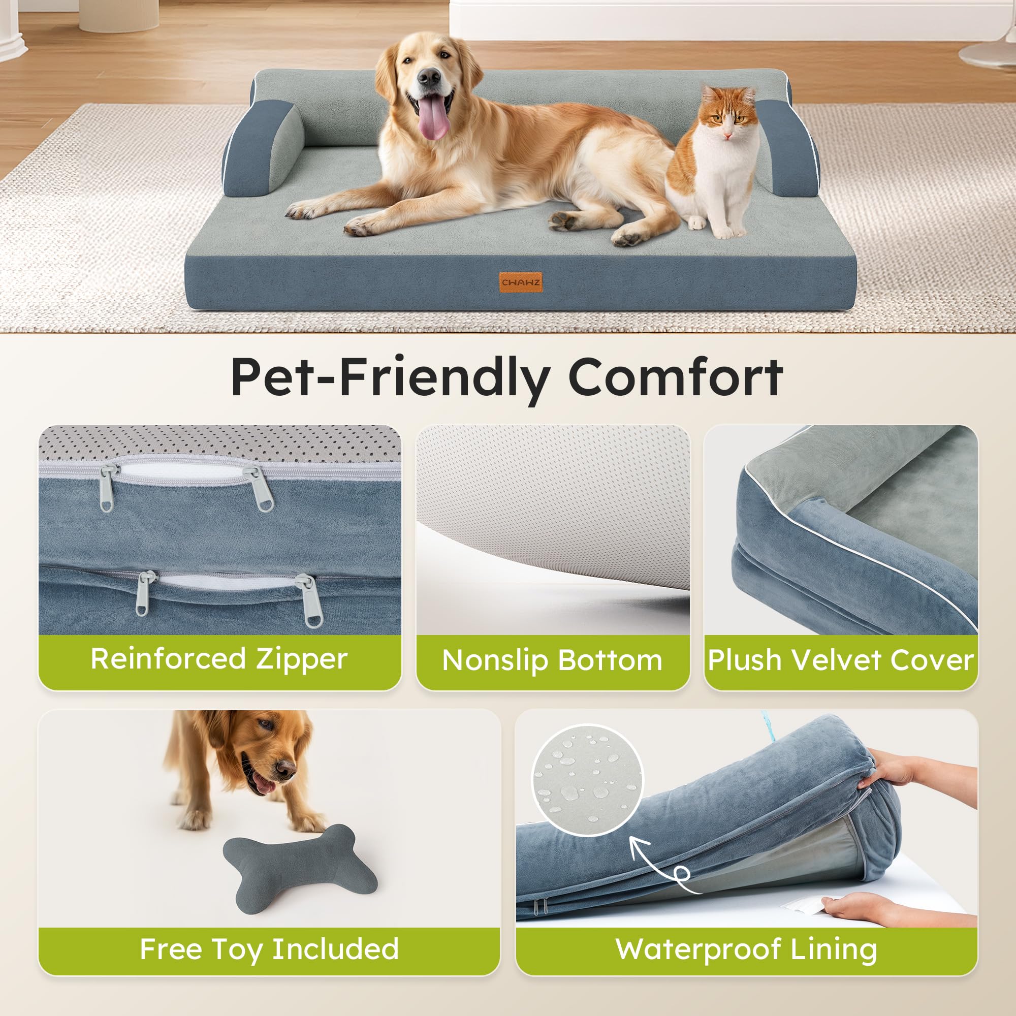 CWAWZ bed nonslip bottom keeps the bed in place during playtime.