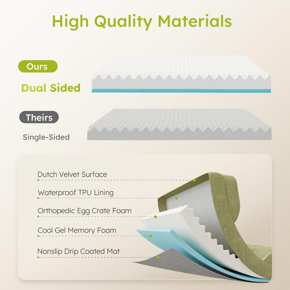 CWAWZ waterproof lining protects foam from spills and accidents.