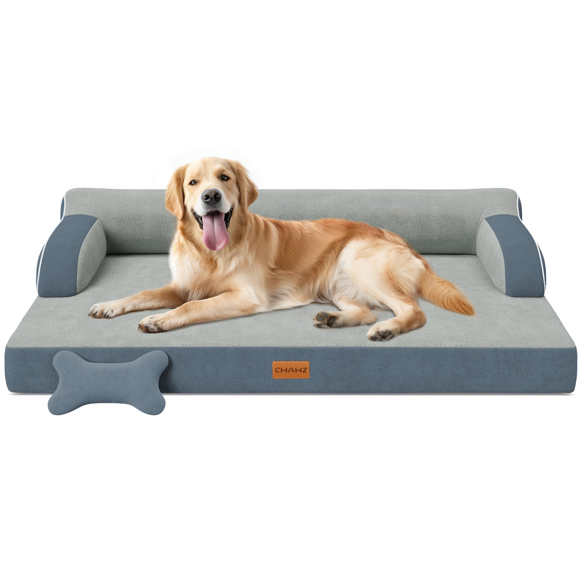 CWAWZ XL orthopedic bed front view showing sturdy support for large dogs