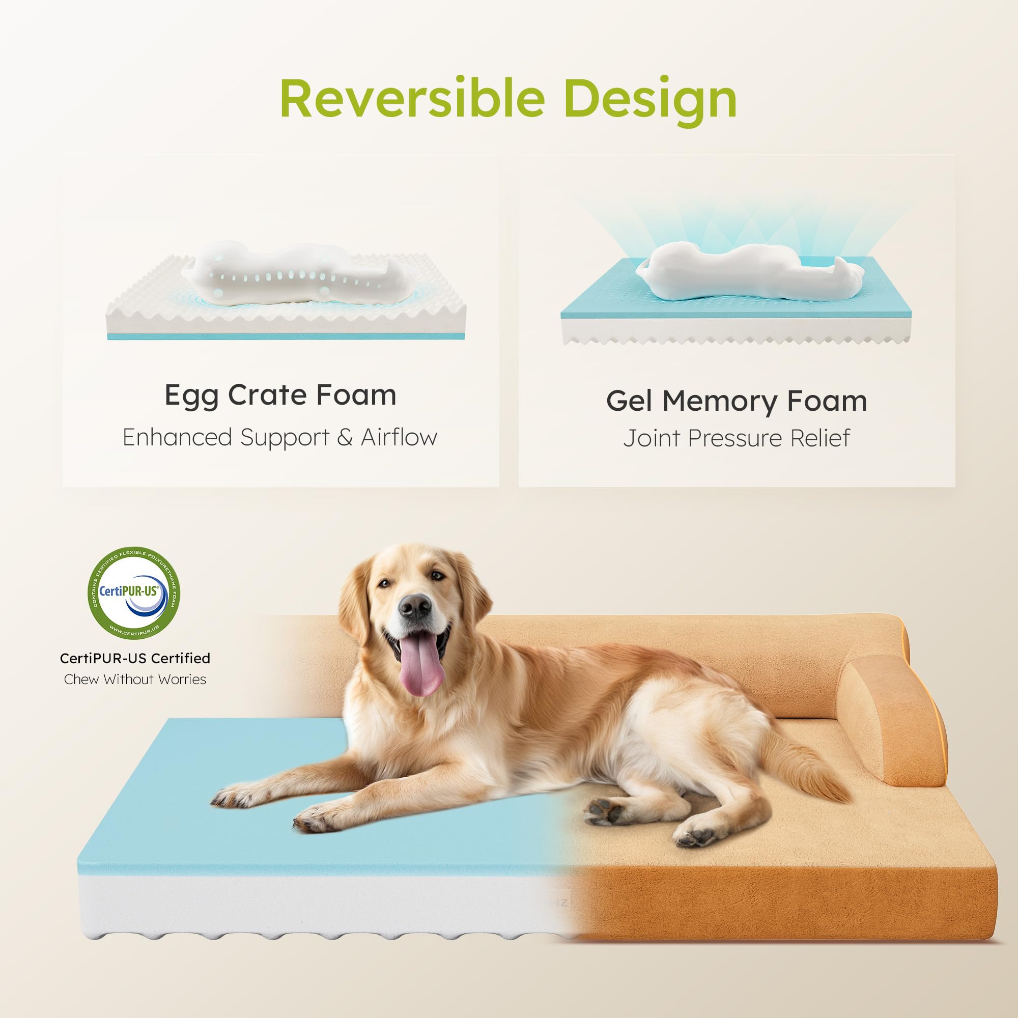 CWAWZ XL with open-front design allows dogs to sprawl comfortably.