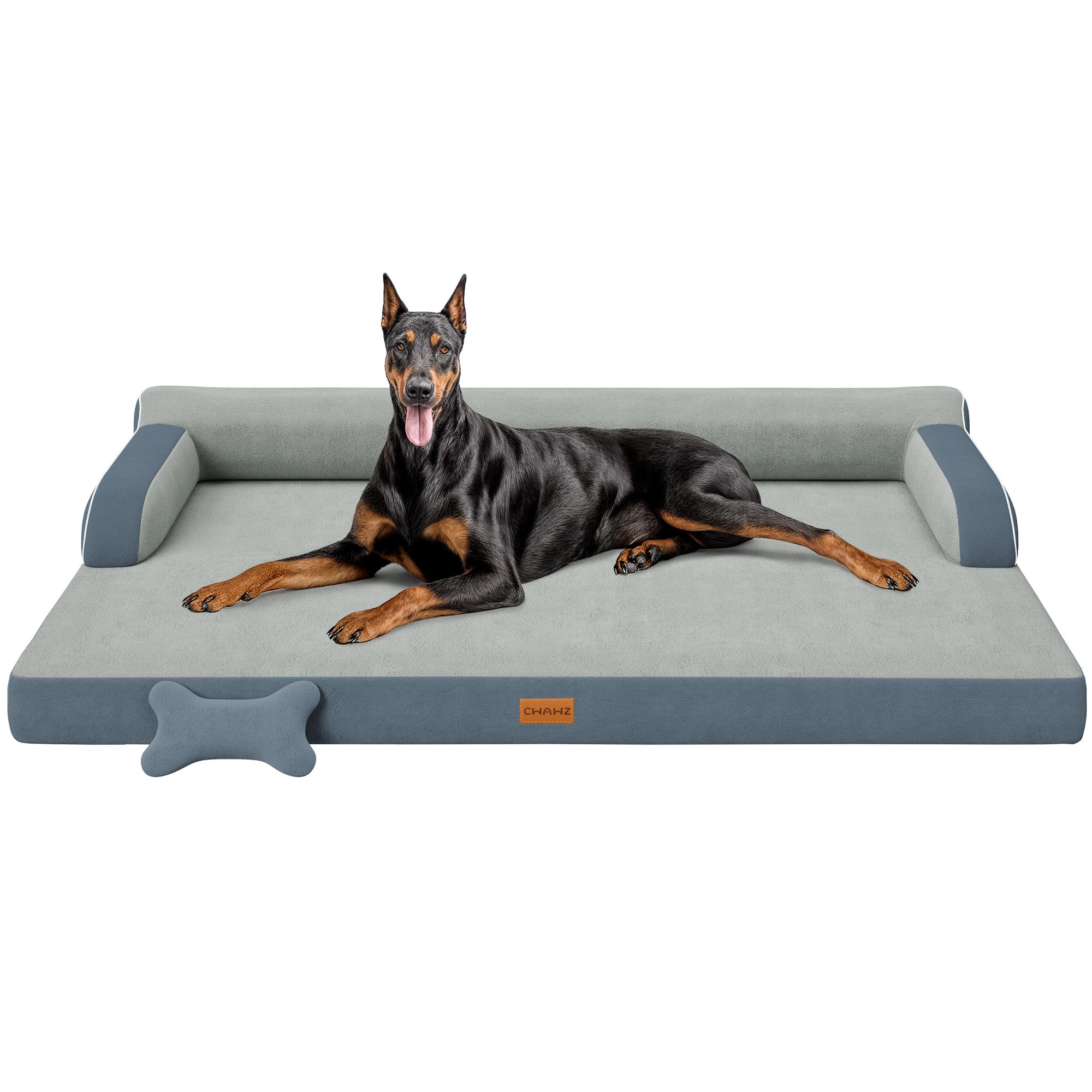 CWAWZ XXL orthopedic dog bed front view showing roomy space and support.