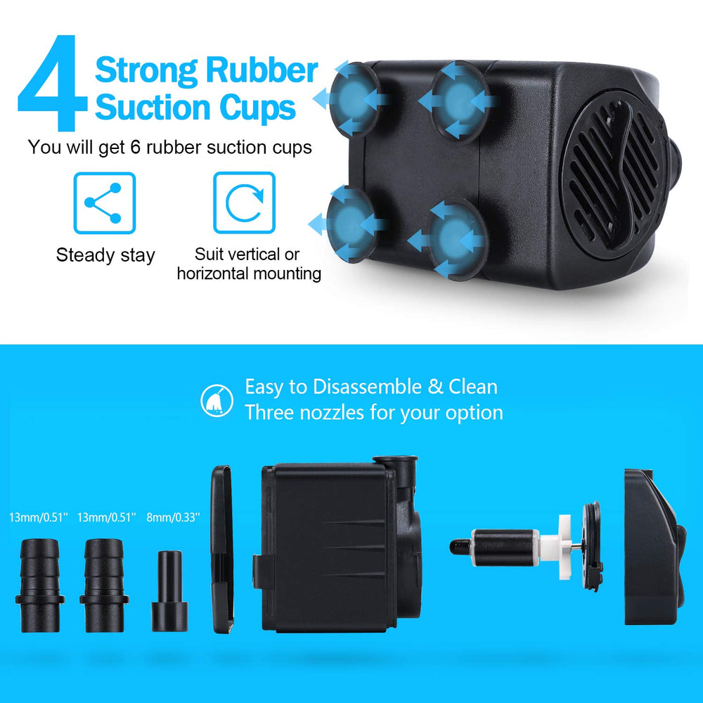 CWKJ pump with 3 nozzles enables varied fountain patterns.