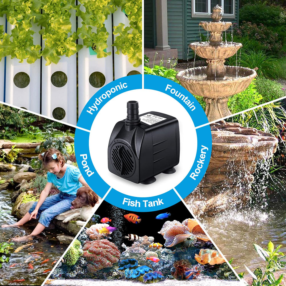 CWKJ submersible pump suitable for aquariums, ponds, and fountains.