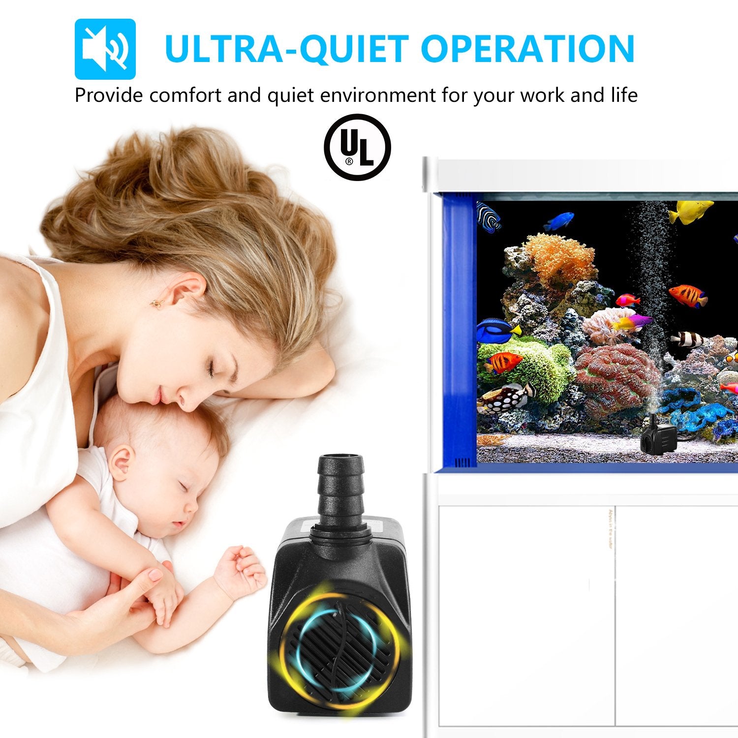 CWKJ fountain pump with three nozzles creates varied water features.