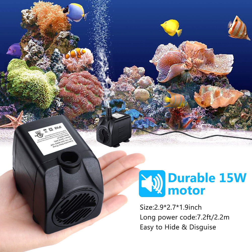CWKJ fountain pump's quiet motor delivers near-silent operation.