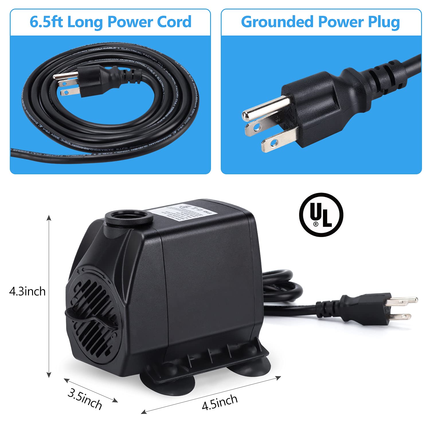 CWKJ fountain pump safe for fish with copper-free components.