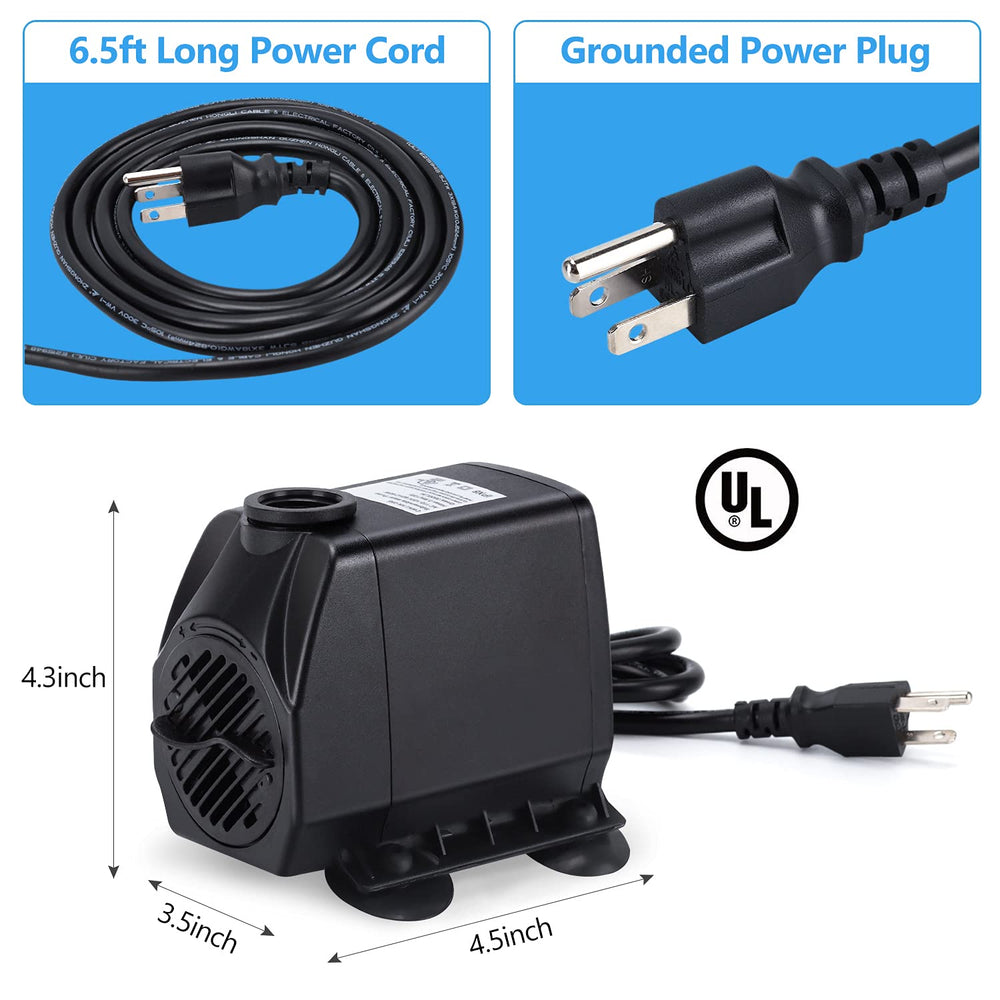 CWKJ fountain pump safe for fish with copper-free components.