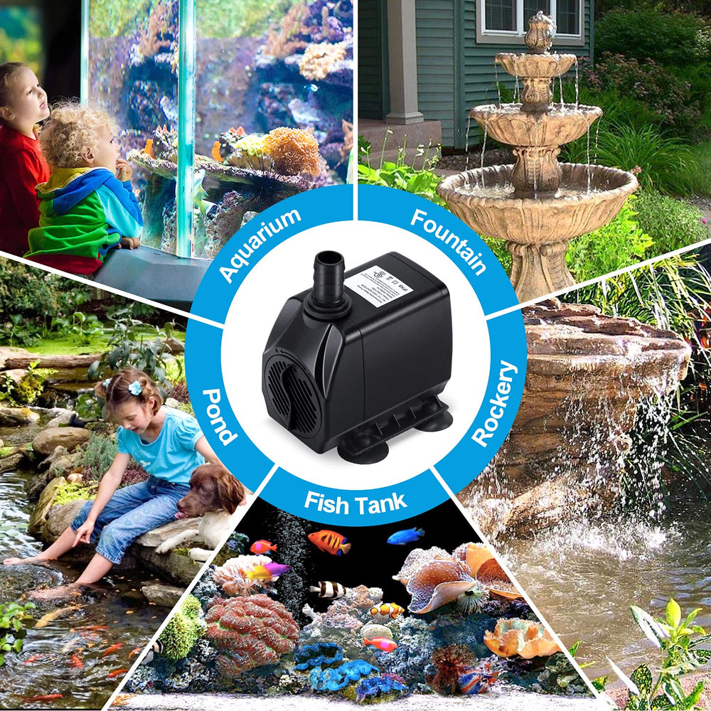 CWKJ fountain pump with stainless steel impeller shaft for durability.