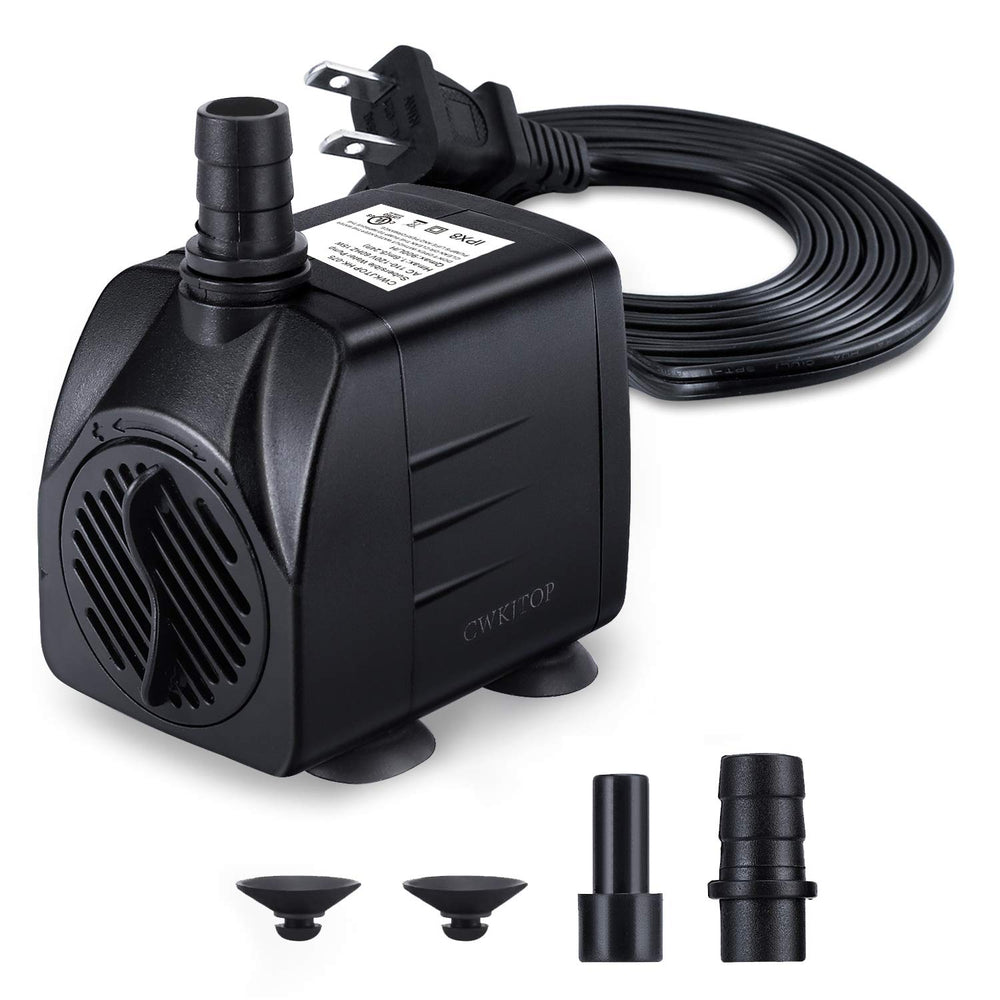 CWKJTOP fountain pump front view highlights compact design for easy concealment.