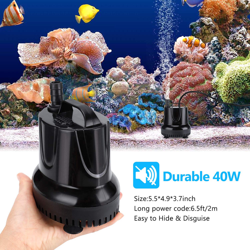 CWKJTOP pump installed in a medium aquarium for water circulation