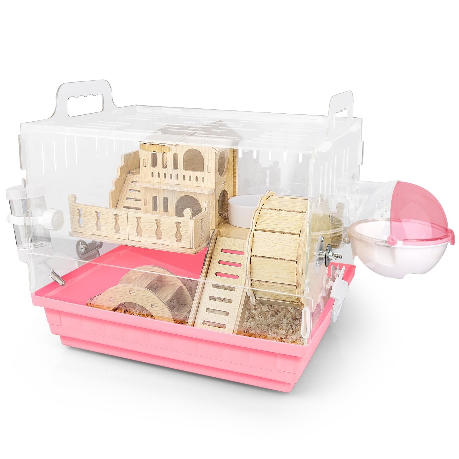 Cycodo 8-in-1 acrylic hamster cage front view with clear panels for easy observation.