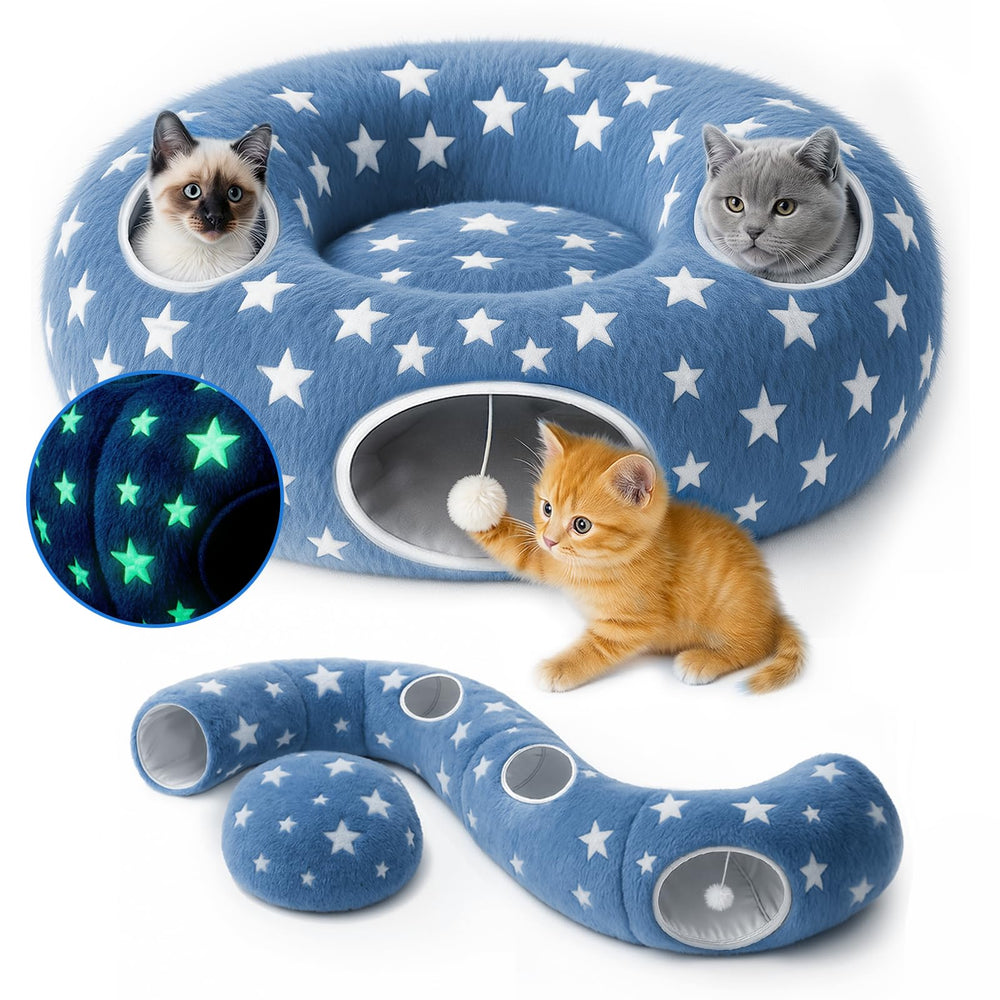 Cycodo cat tunnel with circle cushion for cozy lounging and play