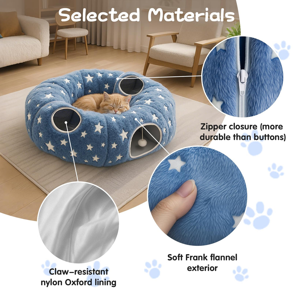 Cycodo glow-dark cat tunnel lights the night for safe exploration