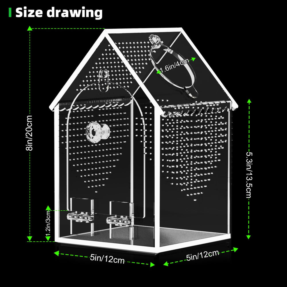 Cycodo Jumping Spider Enclosure knob latch provides quiet, secure closure during handling.
