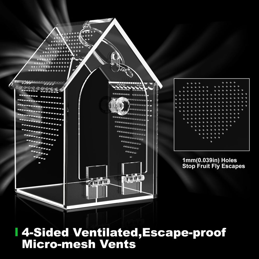Cycodo Jumping Spider Enclosure micro ventilation vents prevent escapes while ensuring airflow.