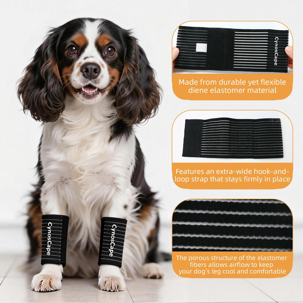 CynosCape dog leg brace breathable fabric close-up keeps the leg dry.