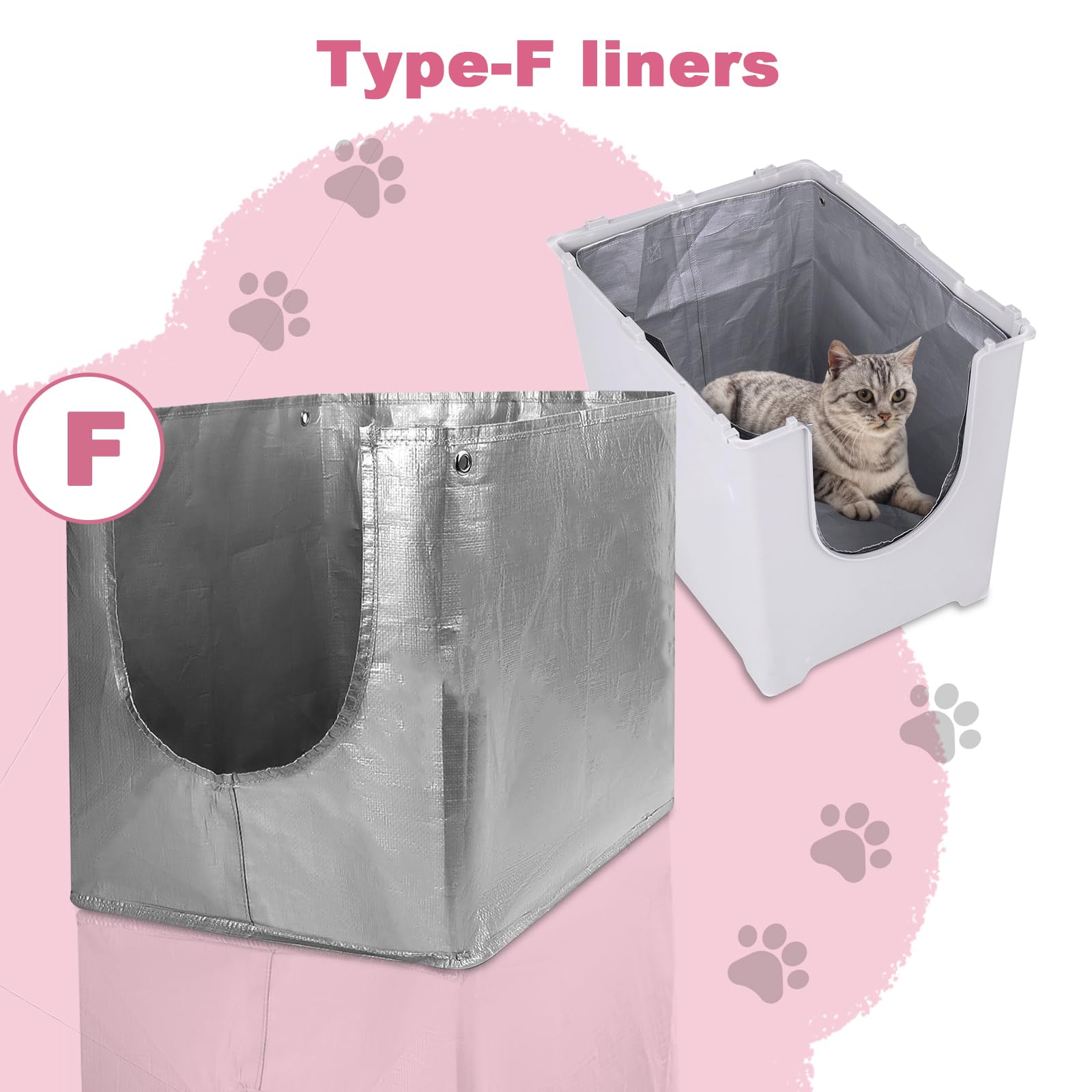 Cyocyba flip-type F litter box liner ensures a secure, snug fit