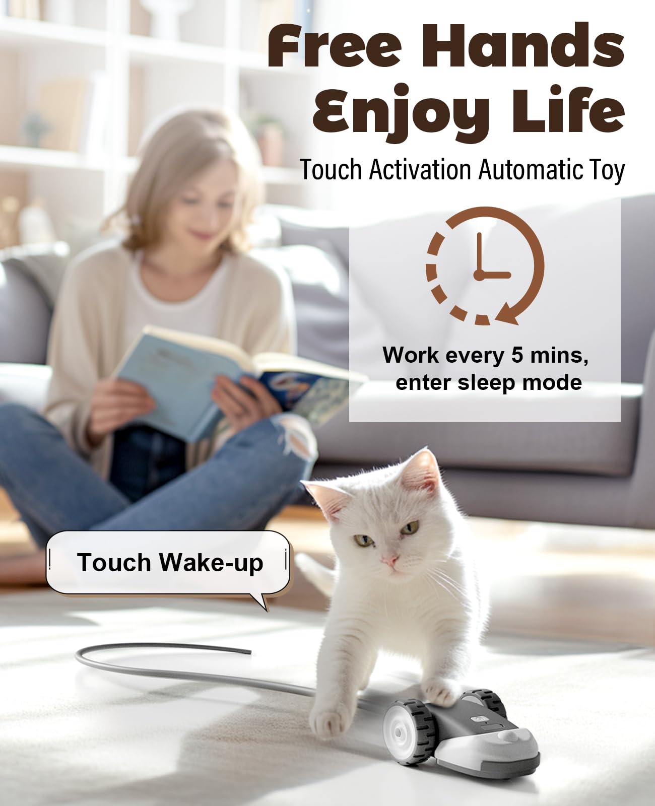 CYROS dual-speed option suited for kittens to adult cats during play