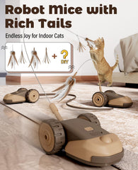 CYROS feather attachments luring a chase in indoor play